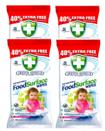 Green Shield Anti-Viral Anti-Bac Multi Surface Food Safe Wipes 4 Packs of 70 Wipes